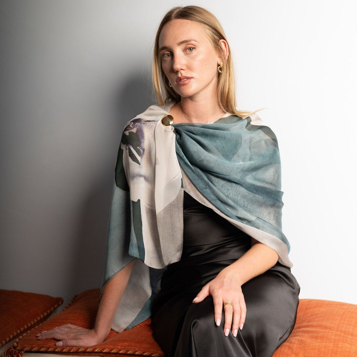 luxury oversized silk square scarf wrap