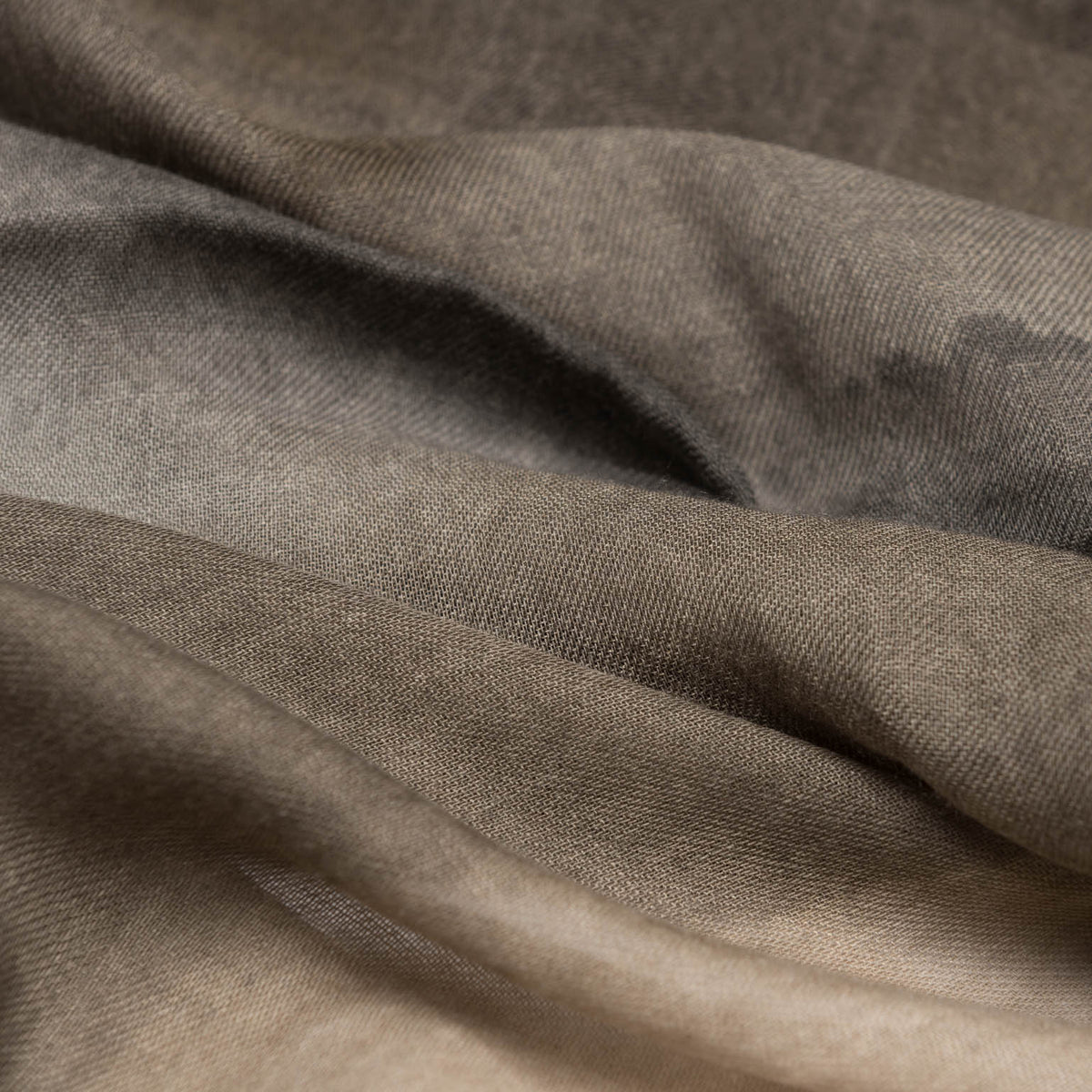 Grey and Tan Italian Wool Silk Scarf