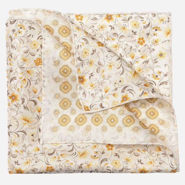 Yellow Double Sided Silk Pocket Square