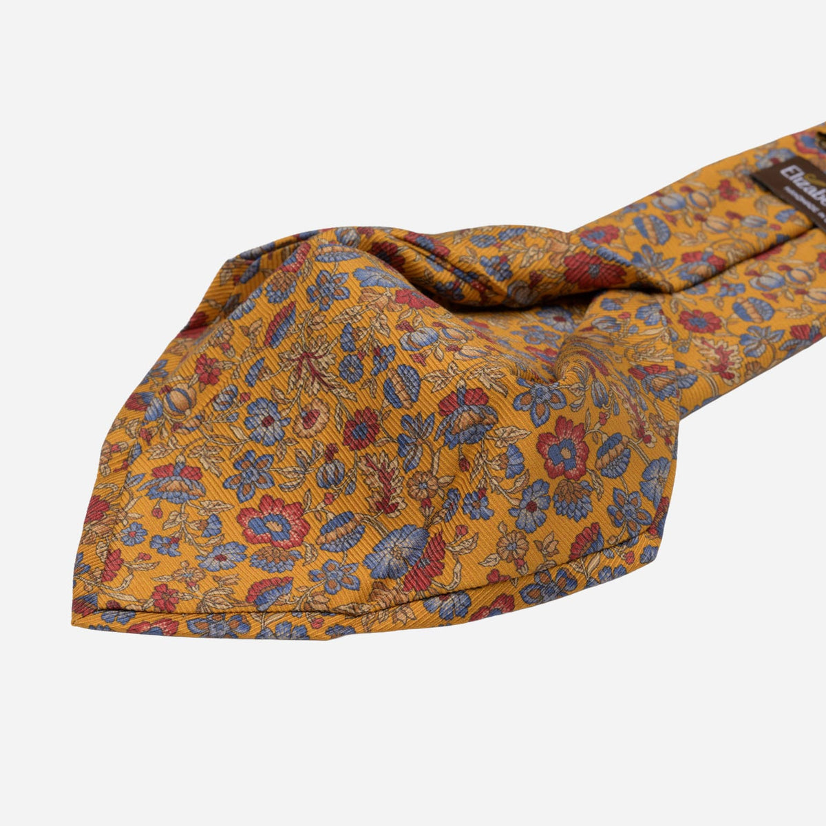 Amber Yellow Floral Madder Silk Tie