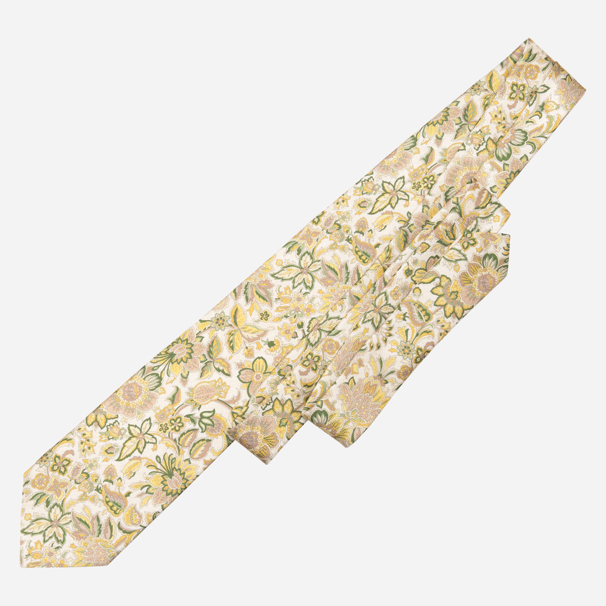 Yellow Handmade Floral Italian Silk Tie