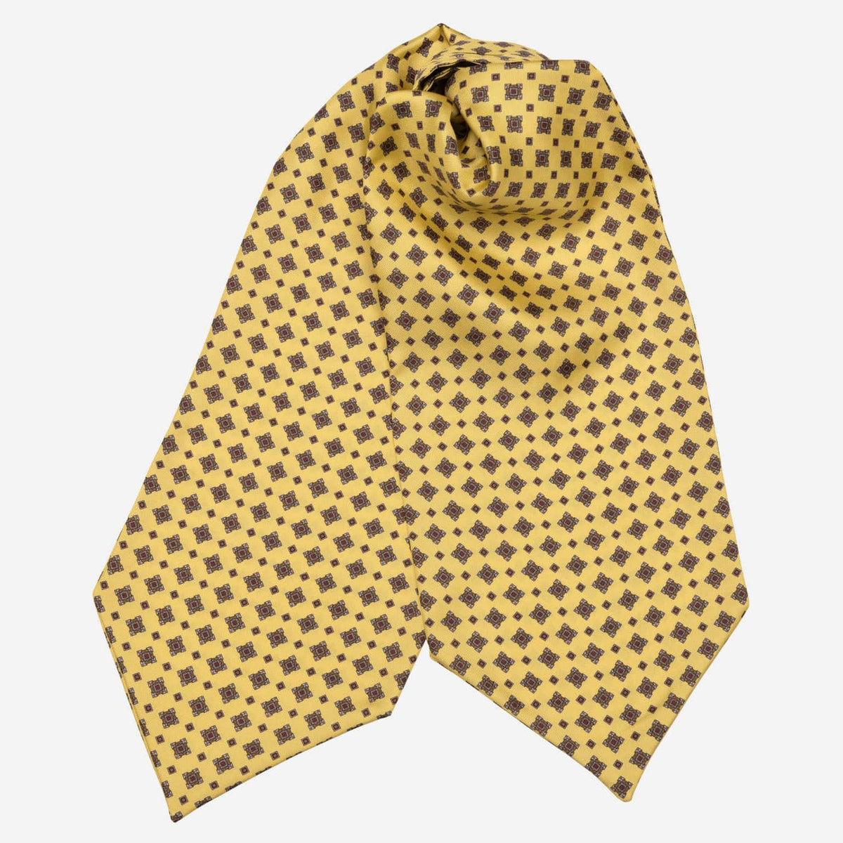 Yellow Italian Silk Ascot Tie Day Cravat