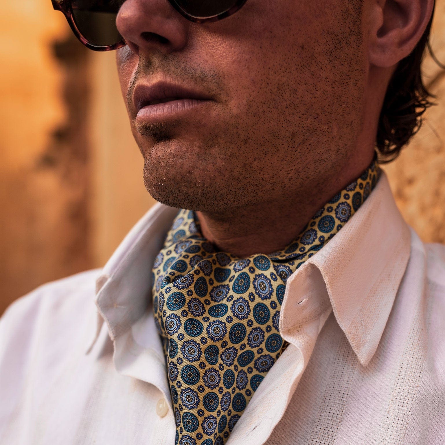 Men's Luxury Italian Designer Cravat Tie Ascot