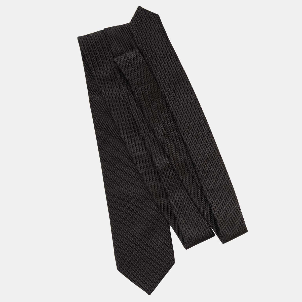 black Italian grenadine silk tie