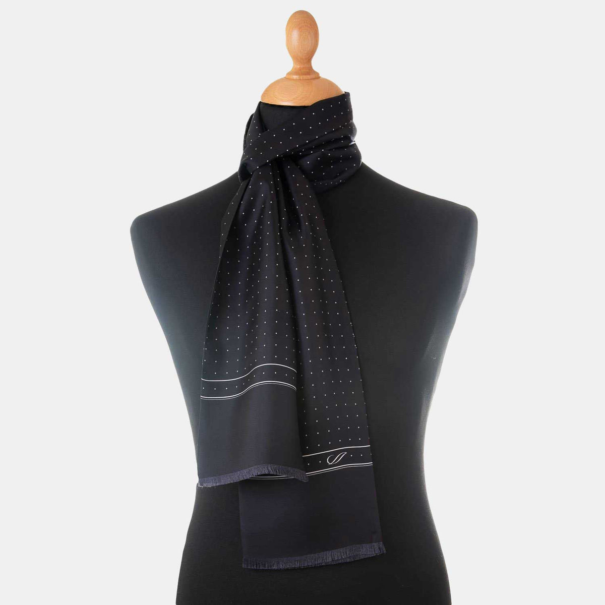 black silk opera scarf
