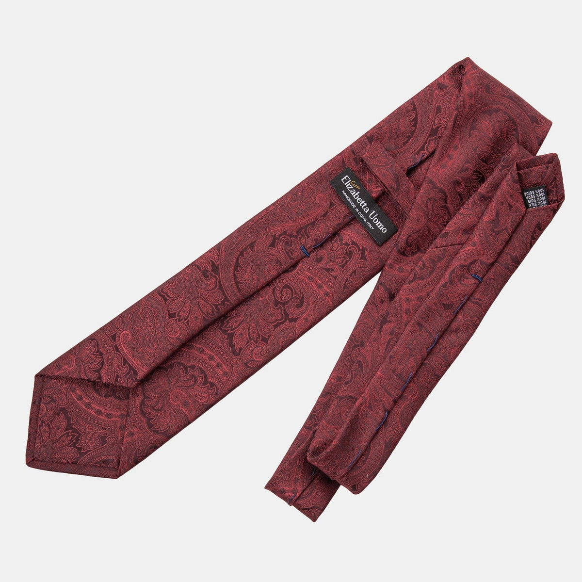 Burgundy Paisley Italian Silk Jacquard Tie