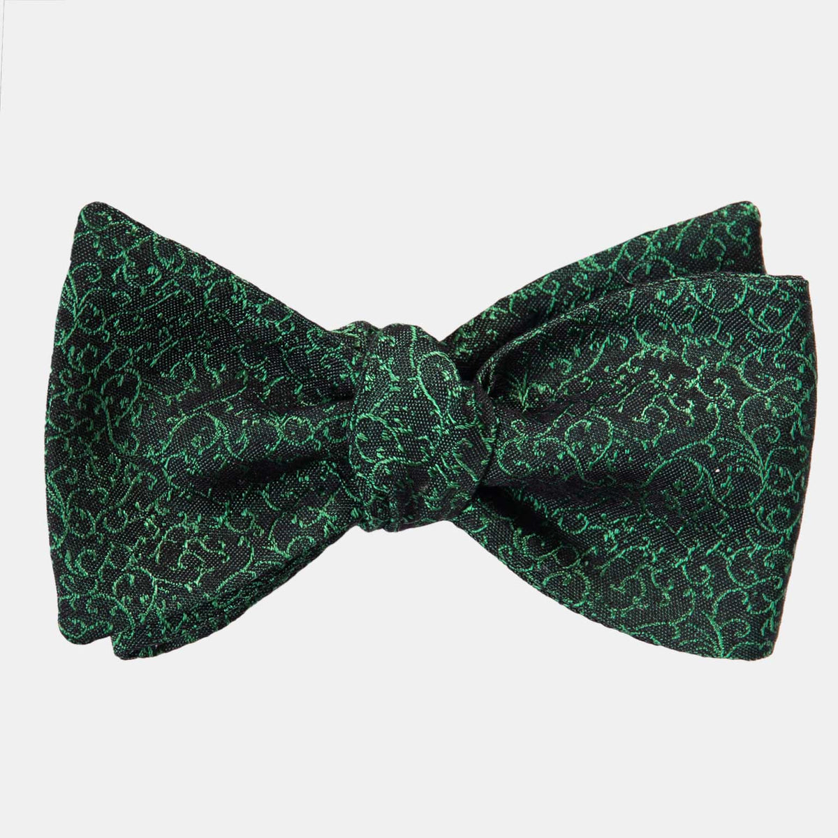 Men&#39;s Italian Silk Bow Tie - Emerald Green