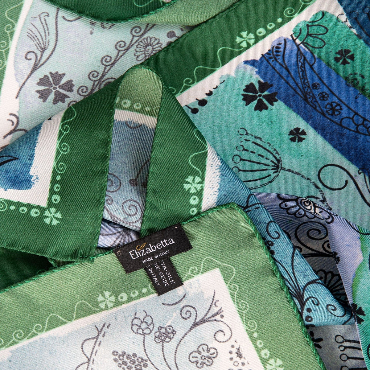 Green and Blue Silk Neckerchief