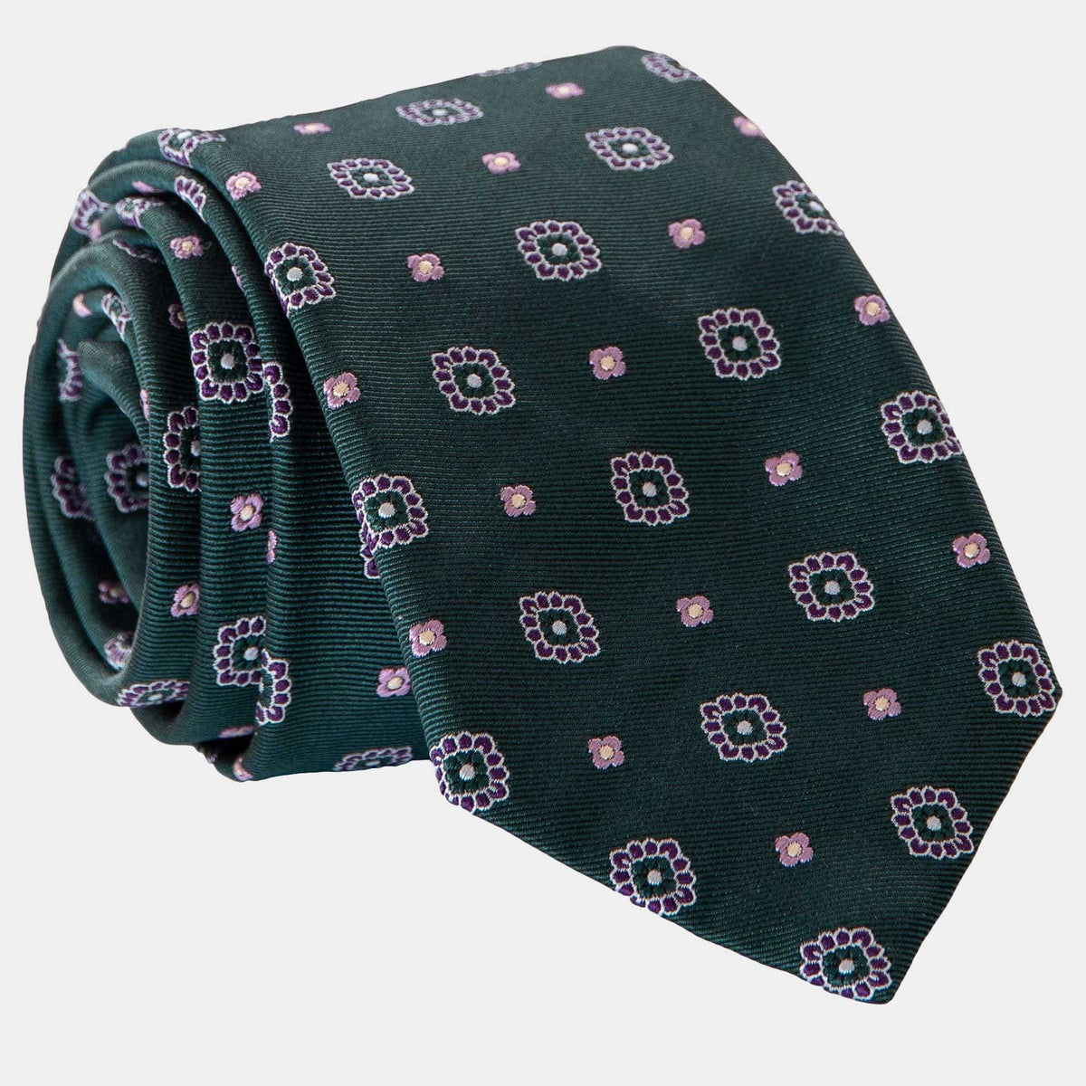 green mogador silk necktie from italy