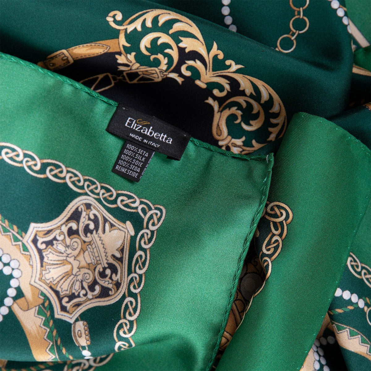 Italian Emerald Green Large Silk Bandana