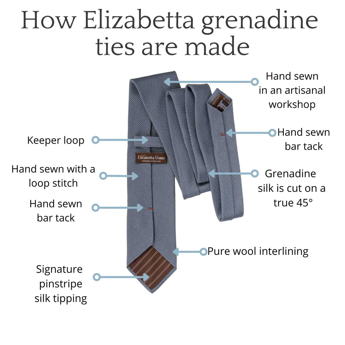 Elizabetta handmade grenadine ties