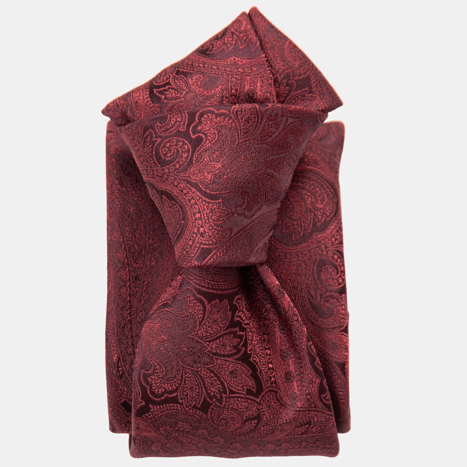 Burgundy Paisley Italian Silk Jacquard Tie