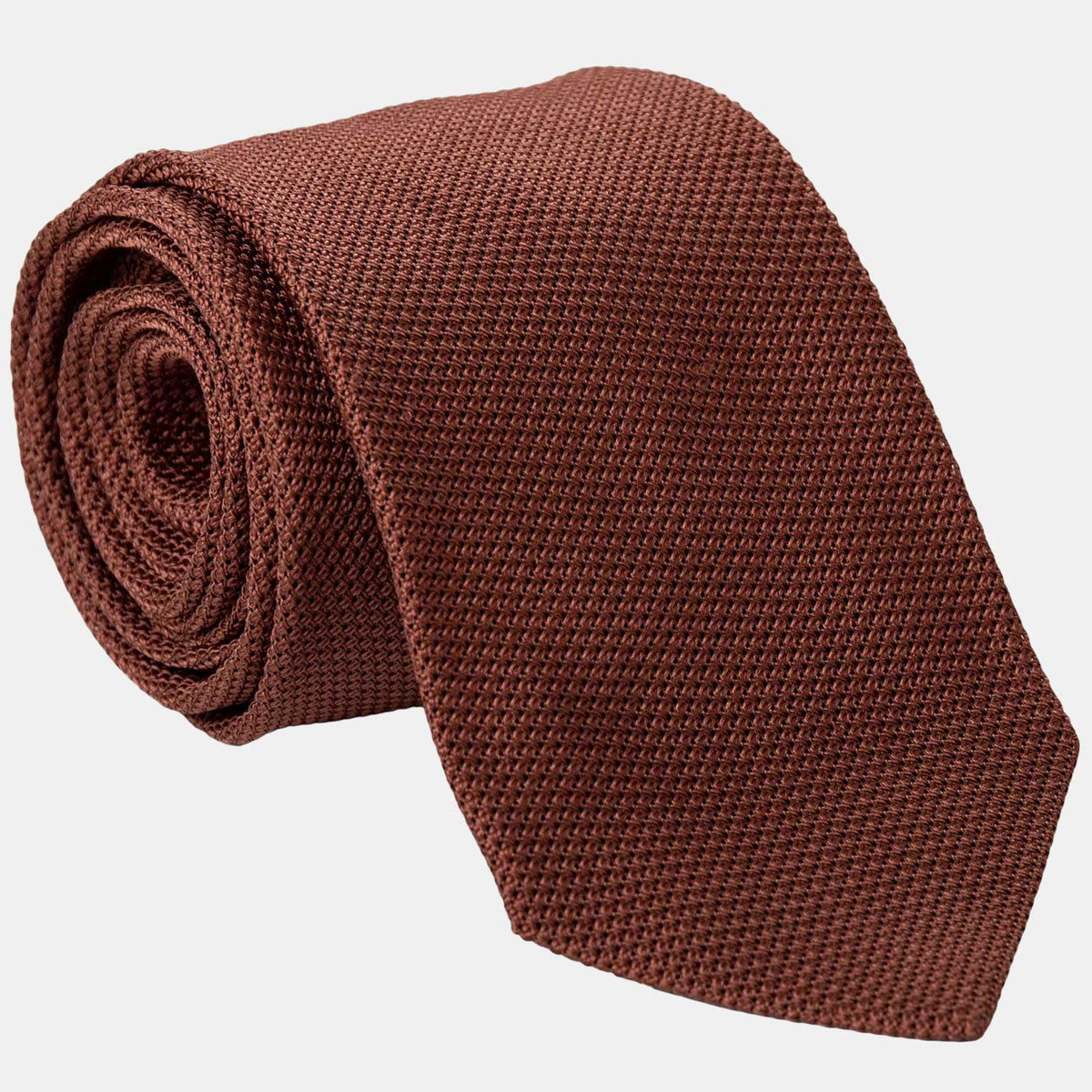 Silk Grenadine Tie - Rust - Handmade in Italy