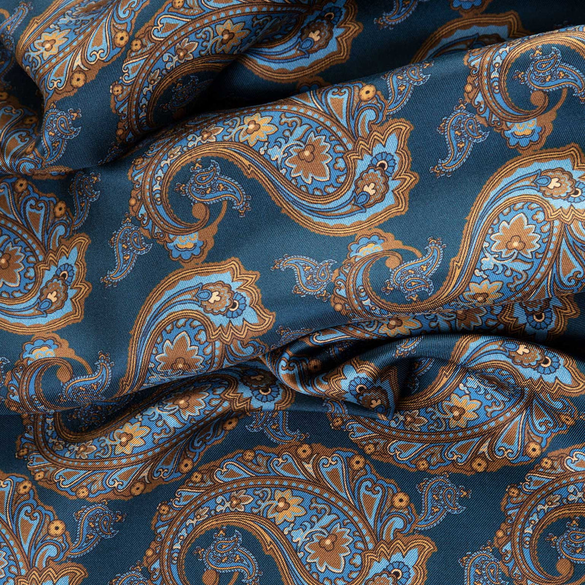 Mens Silk Paisley Scarf - Lined with Fine Weight Wool
