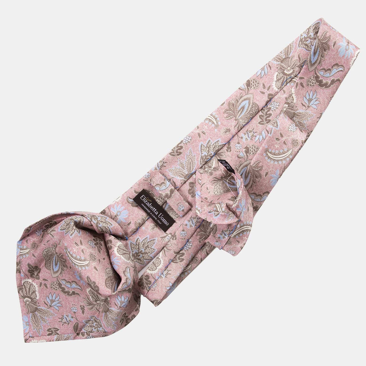 Handmade Pink Floral Italian Silk Tie