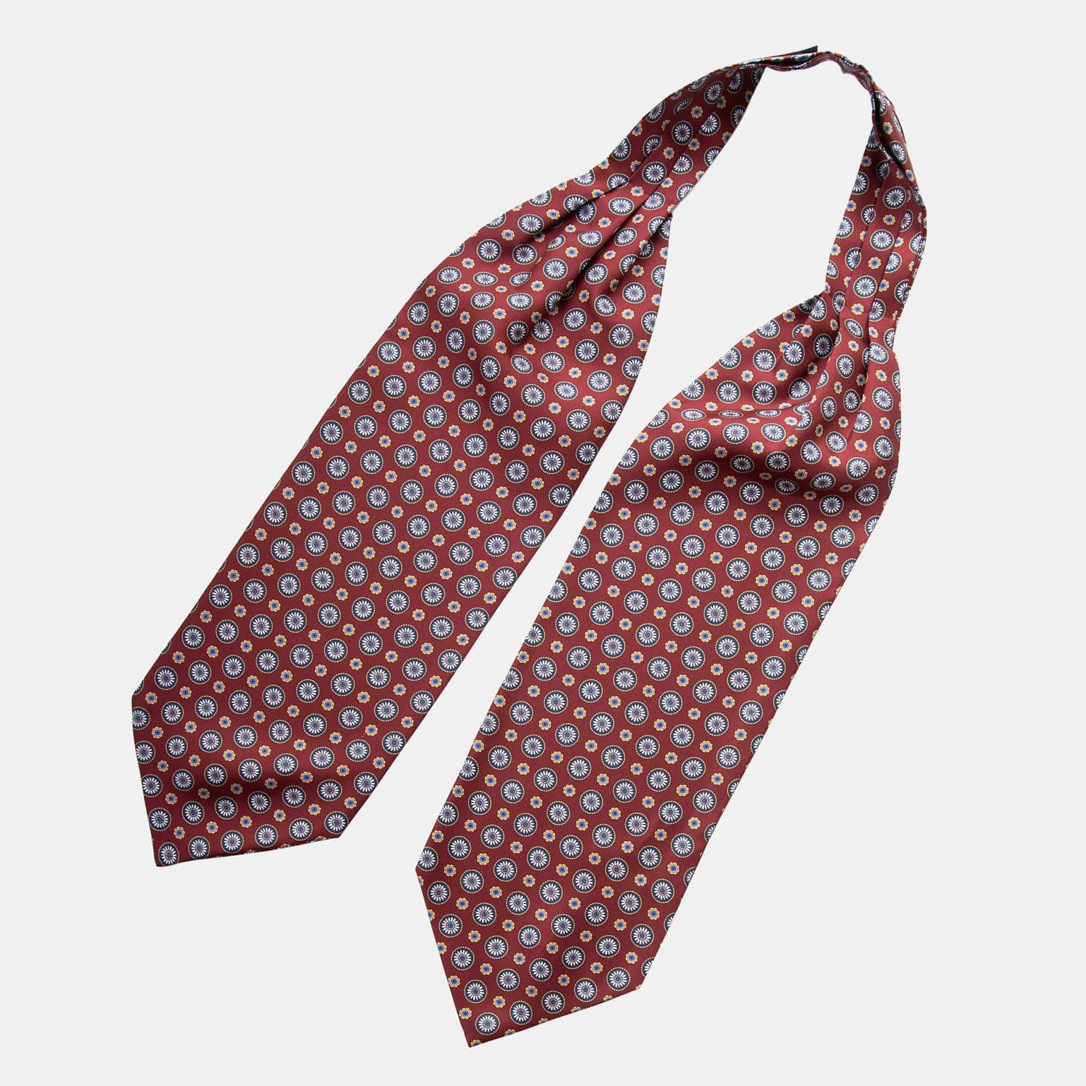 Maroon Handmade Silk Ascot Tie Day Cravat