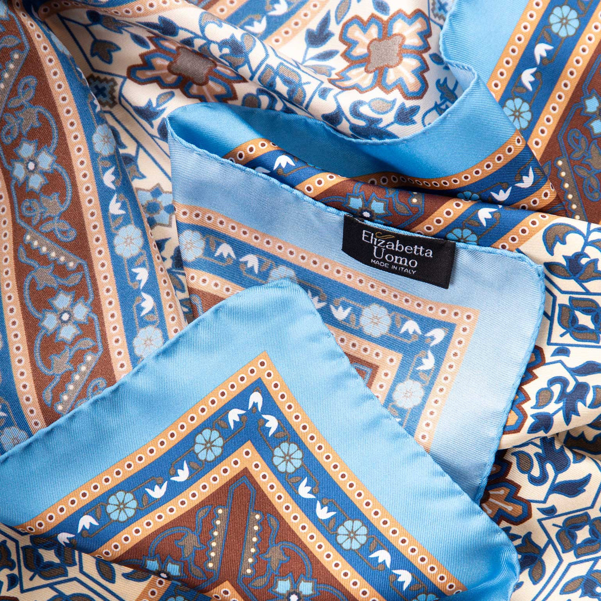 Sky Blue Silk Neckerchief - Made in Italy