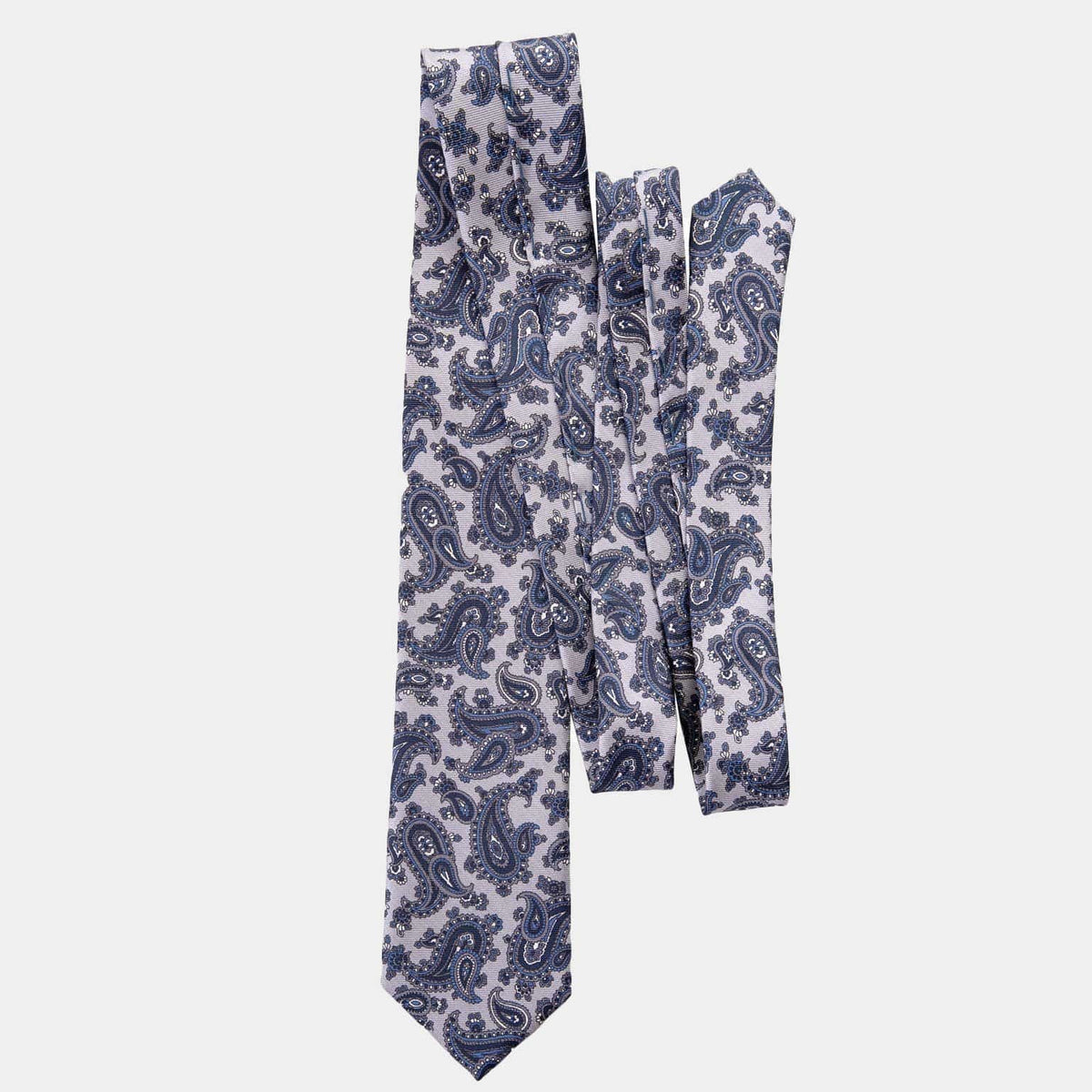 handmade grey paisley Italian tie