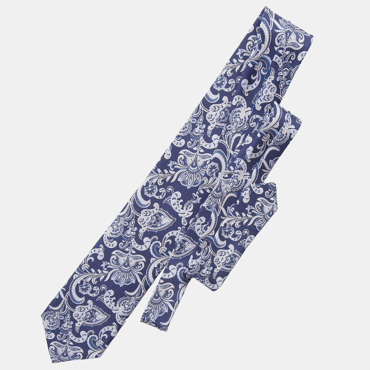Handmade Navy Paisley Italian Silk Tie