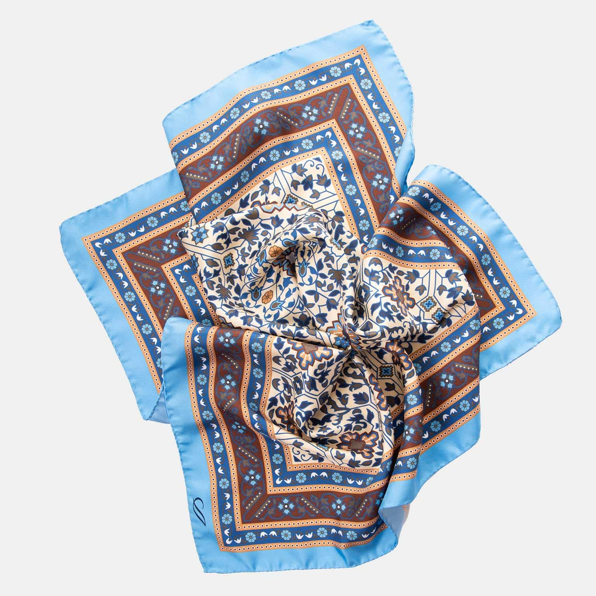 Sky Blue Silk Neckerchief - Made in Italy