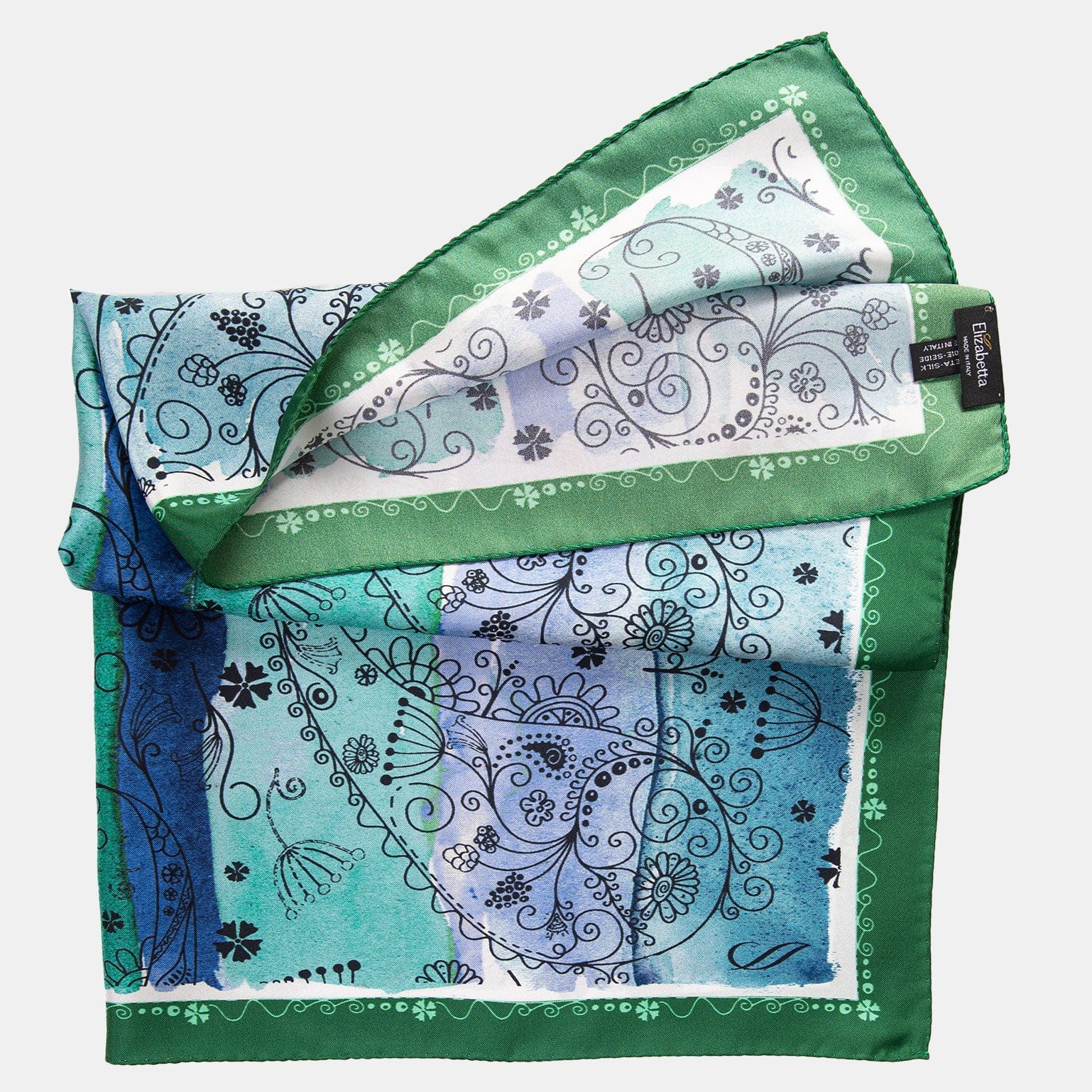 Green and Blue Silk Neckerchief
