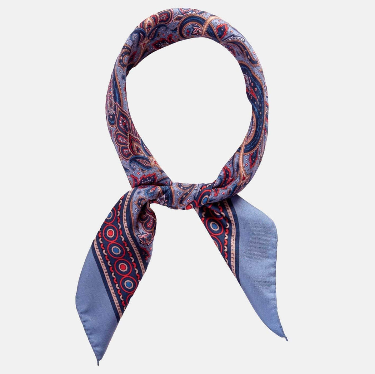 luxury blue paisley mens silk bandana scarf