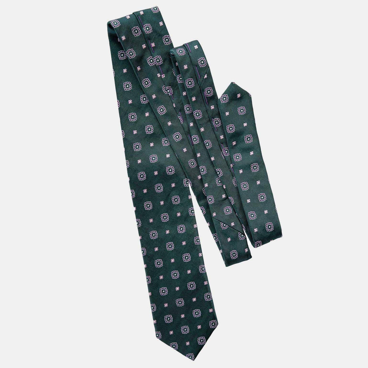 green and pink formal silk necktie