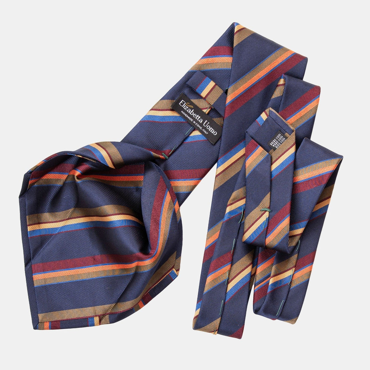 Italian Silk Tie - Navy Stripes