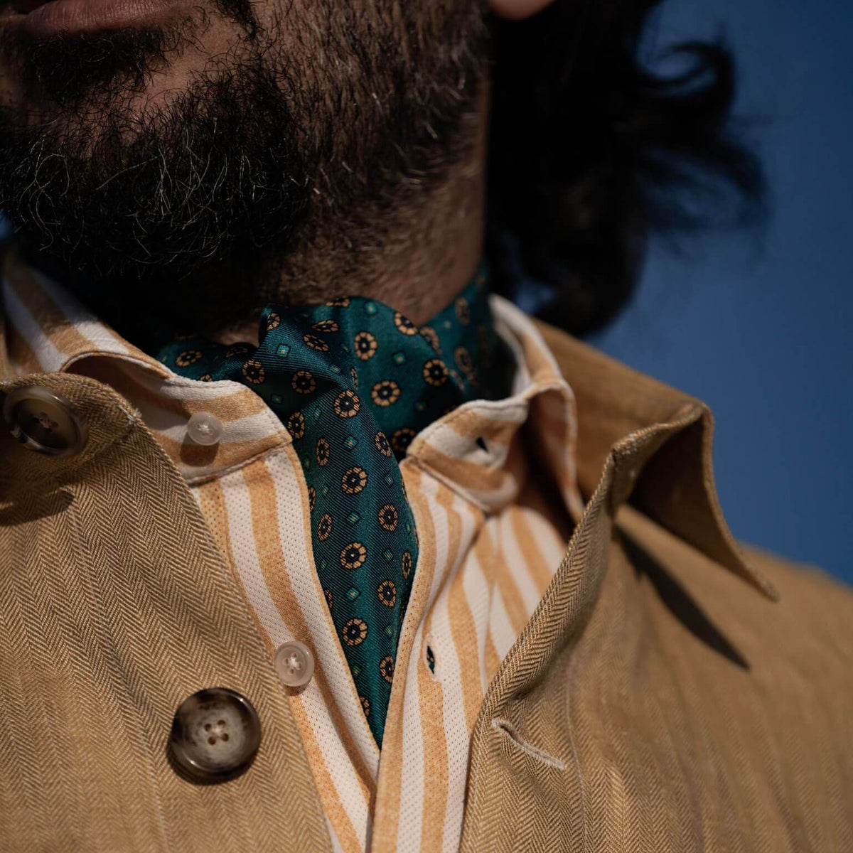 handmade Italian pure silk ascot cravat tie