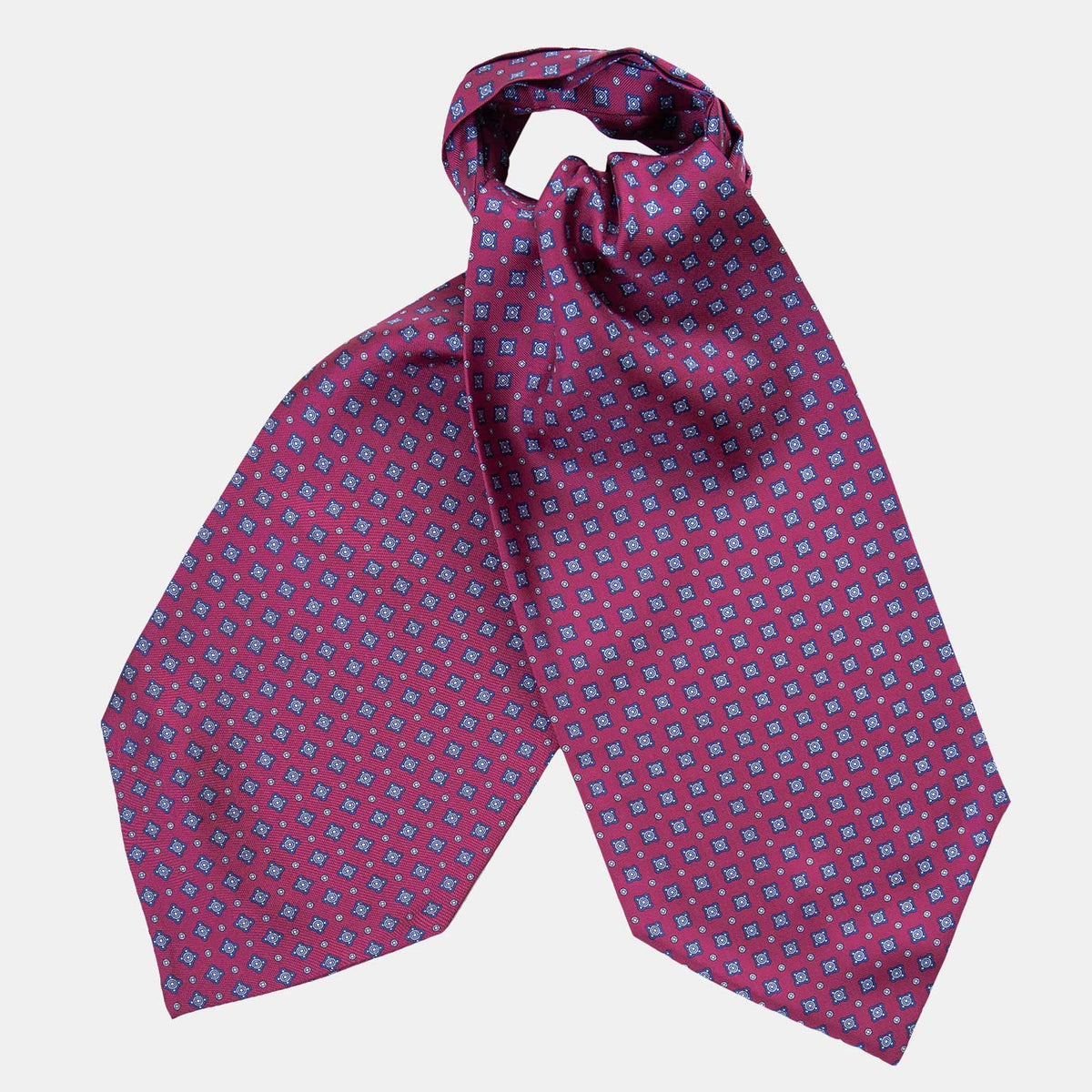 Magenta Silk Ascot Tie - Handmade in Italy
