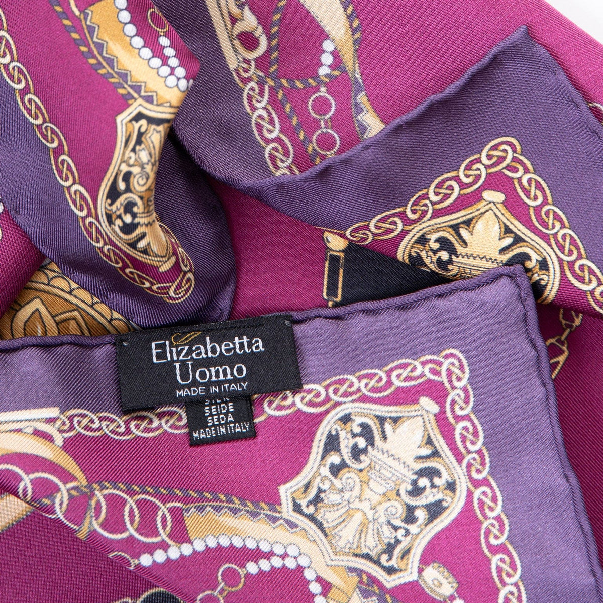 Plum Silk Large Pocket Square - Hand Rolled
