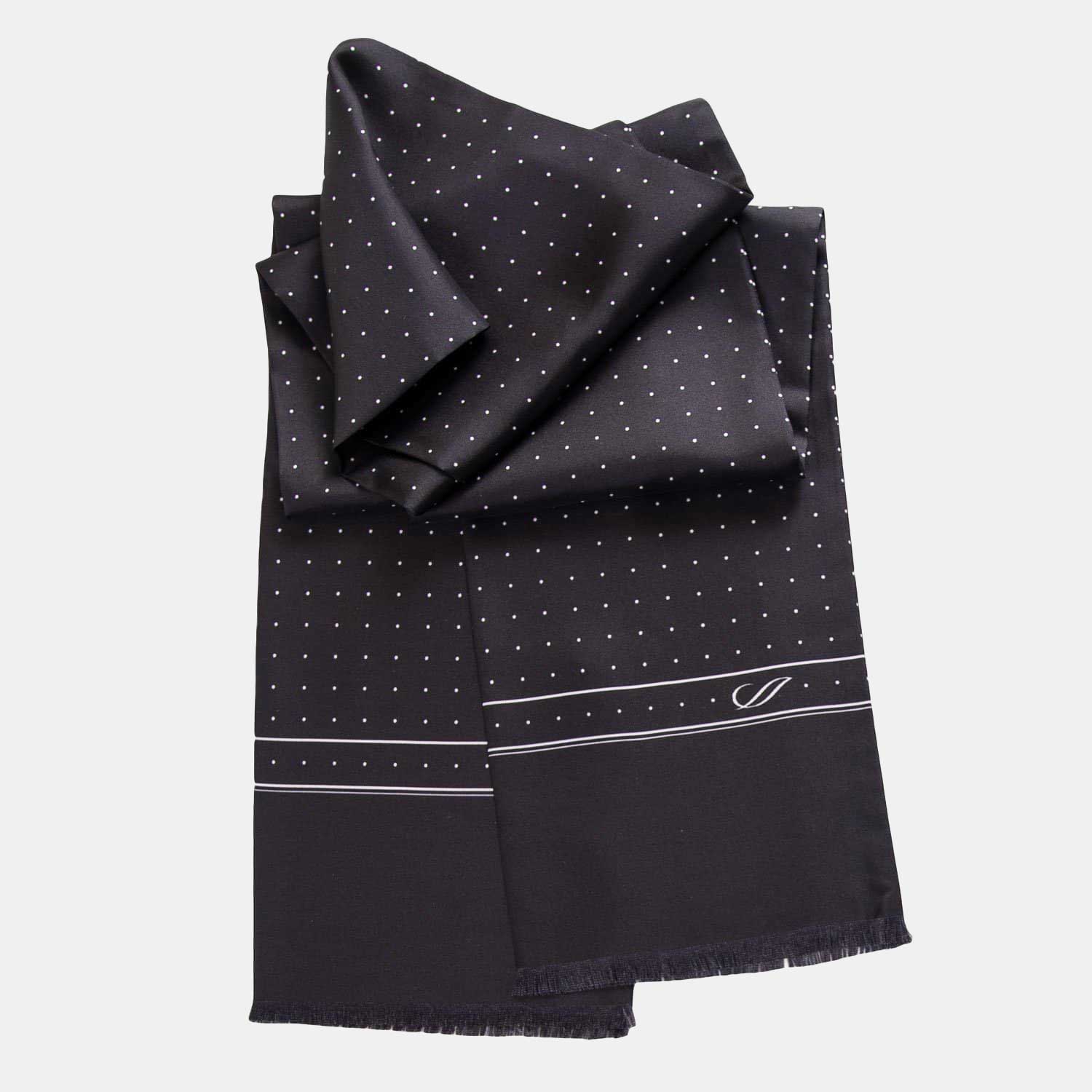 luxury black silk tuxedo scarf