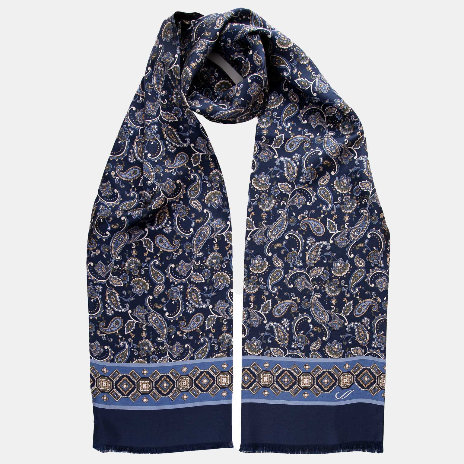 CUDDLE DREAMS Luxurious Men's Silk Scarves for Winter, 2-Layer