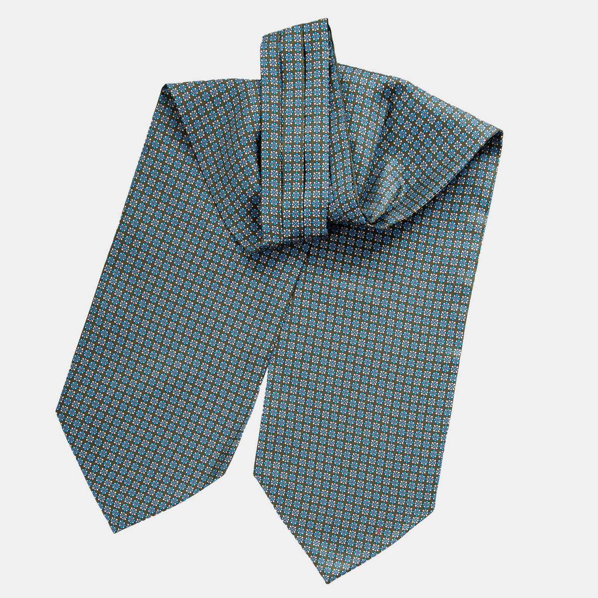 Silk Ascot Cravat Necktie - Olive Green