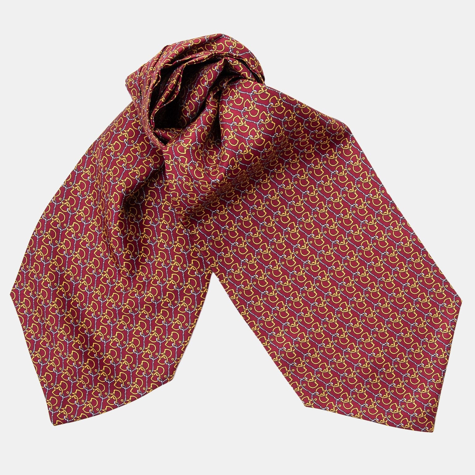 Burgundy Equestrian Silk Ascot Tie - Day Cravat