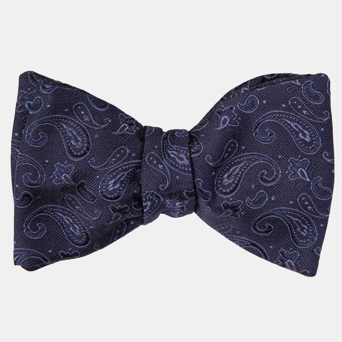 Men&#39;s Italian Silk Bow Tie - Blue Paisley