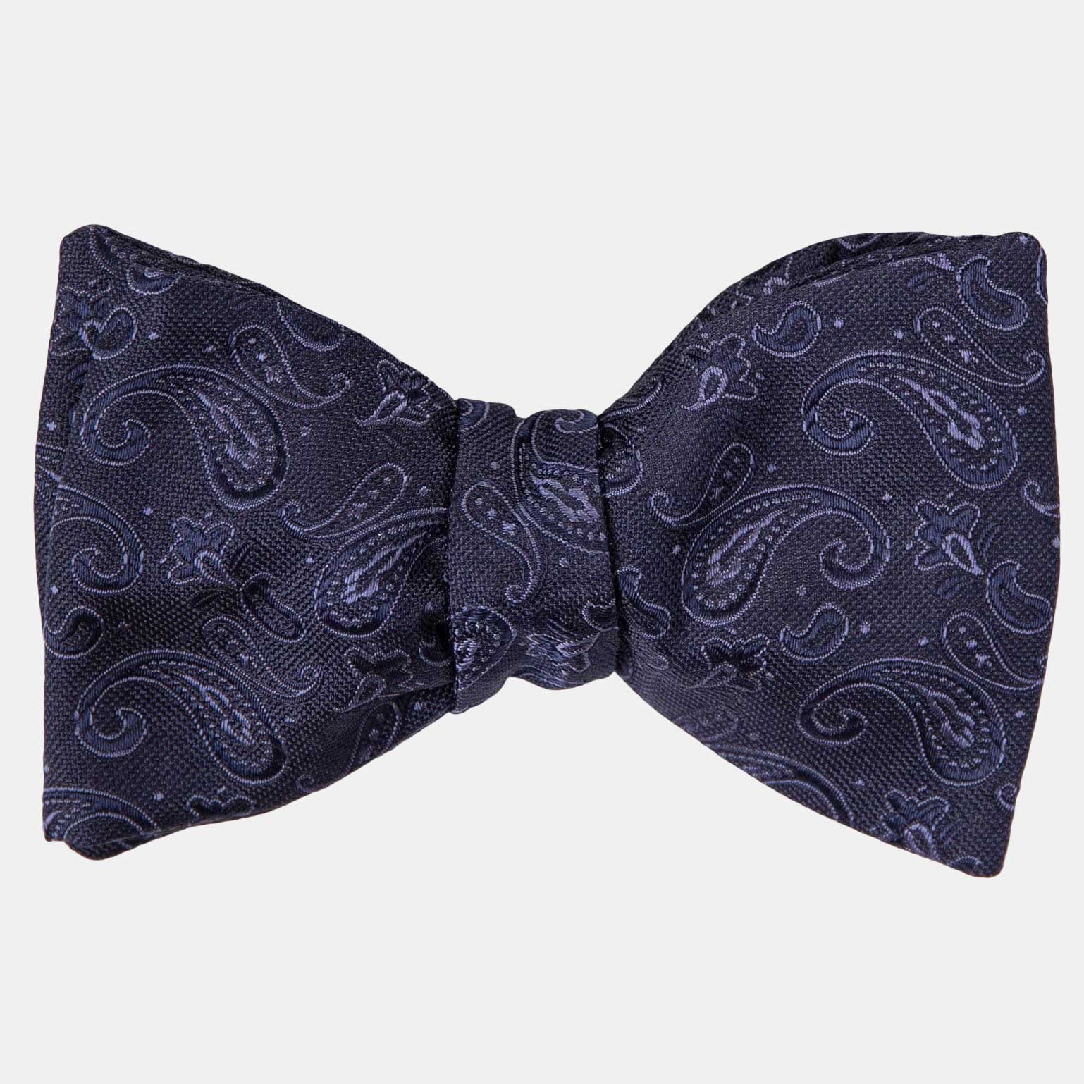 Men's Italian Silk Bow Tie - Blue Paisley