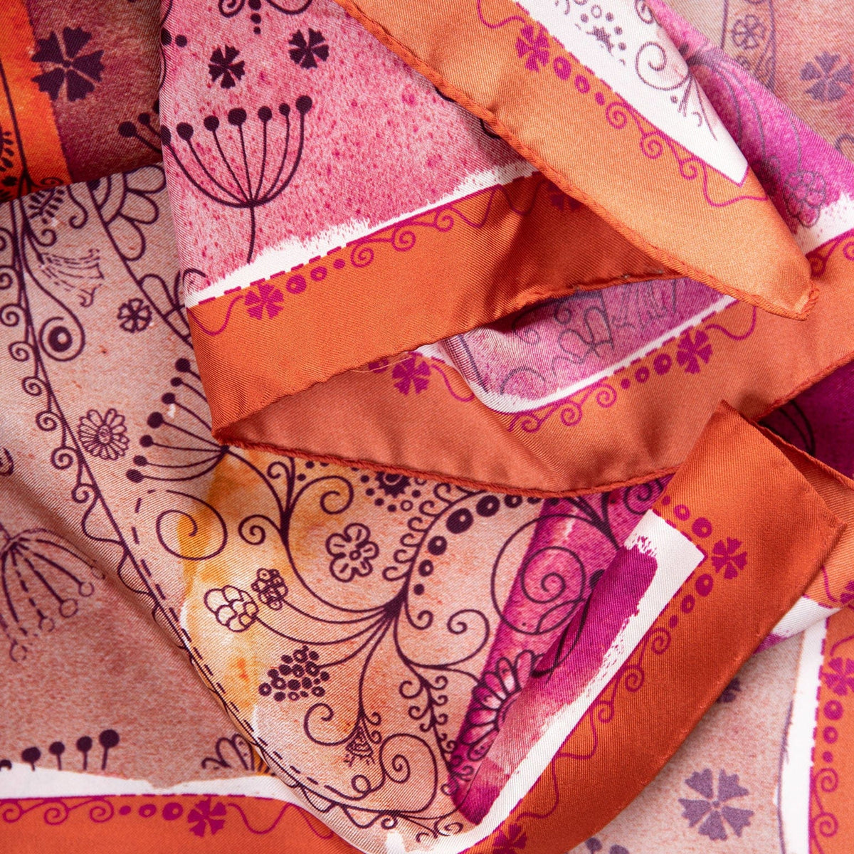 Pink and Orange Silk Neckerchief