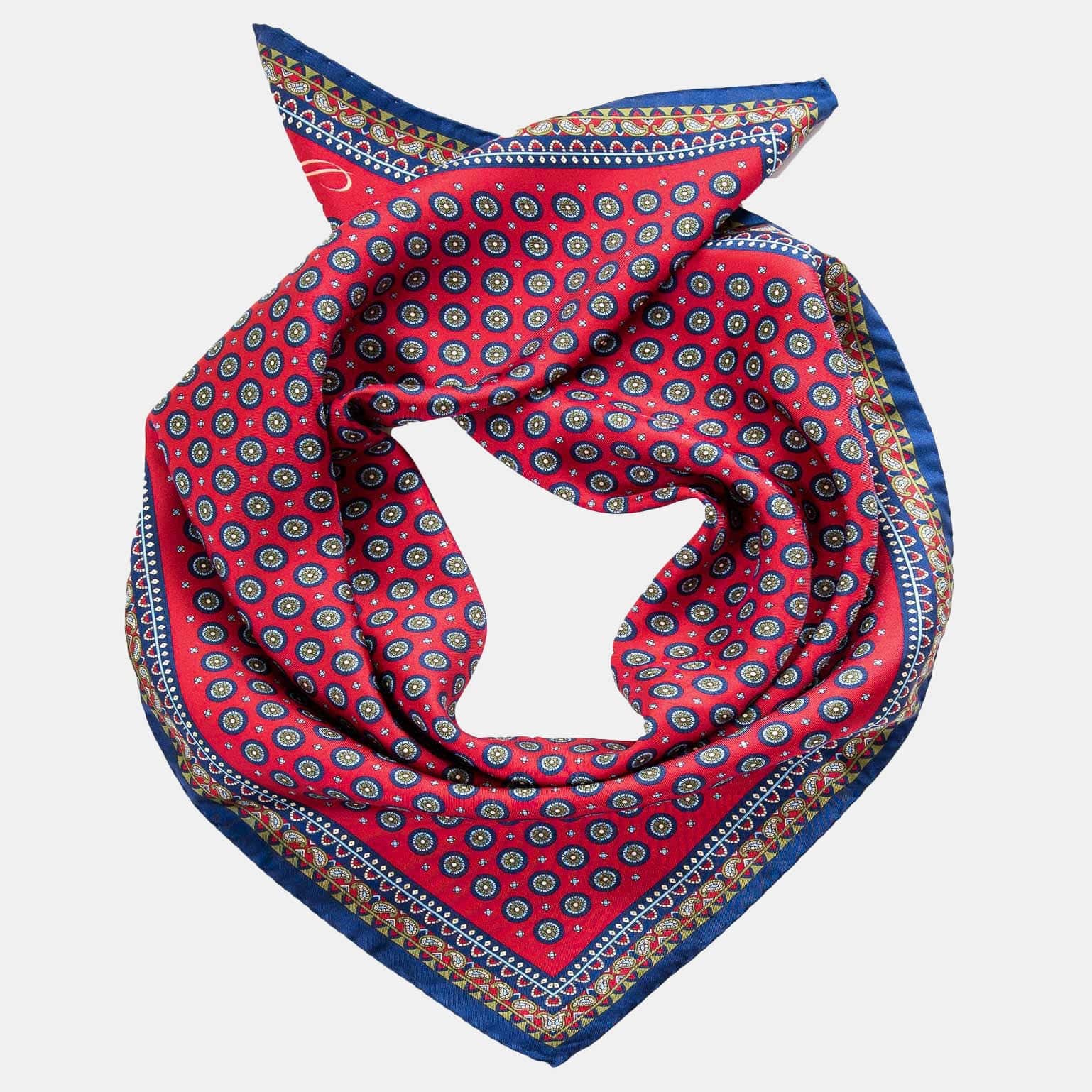Dark Red Silk Neckerchief - Made in Italy