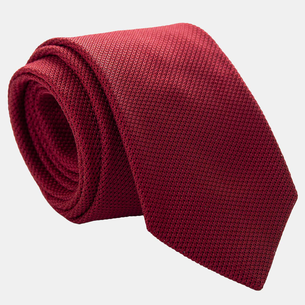 Extra Long Grenadine Tie - Solid Red - Made in Italy
