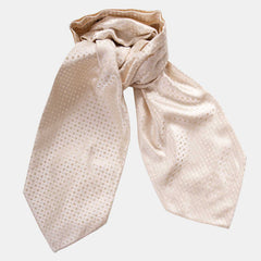 Monreale - Silk Ascot Cravat Tie - Champagne and Silver