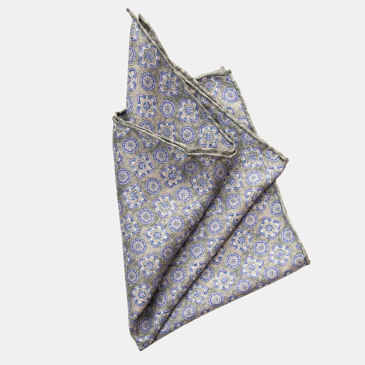 Green &amp; Purple Double Sided Silk Pocket Square