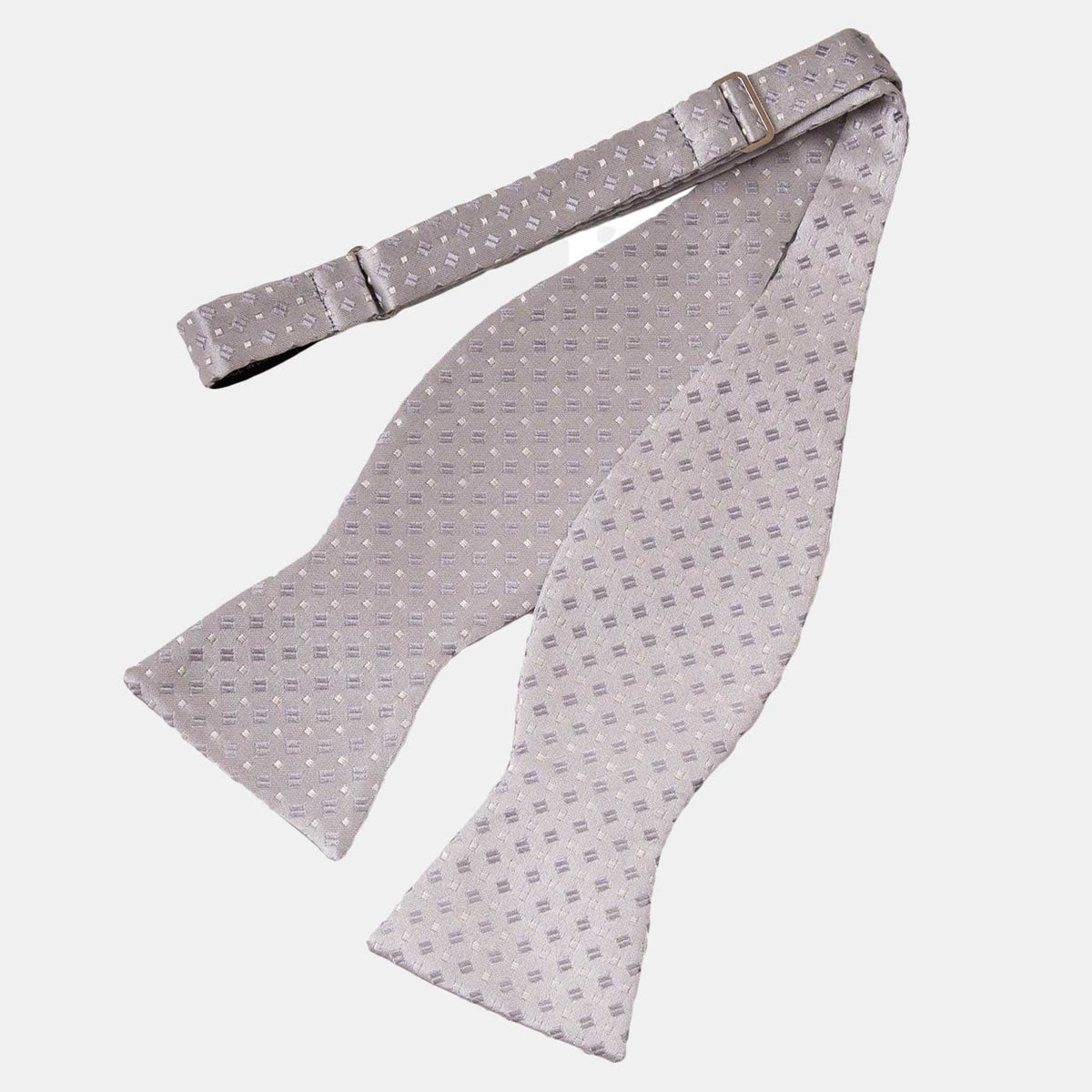 Men&#39;s Italian Silk Bow Tie - Silver Formal