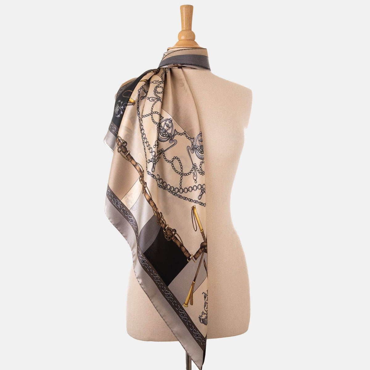 Womens Italian silk foulard neutral